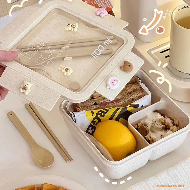 1100ML Big Portable Bento Lunch Box with Accessories