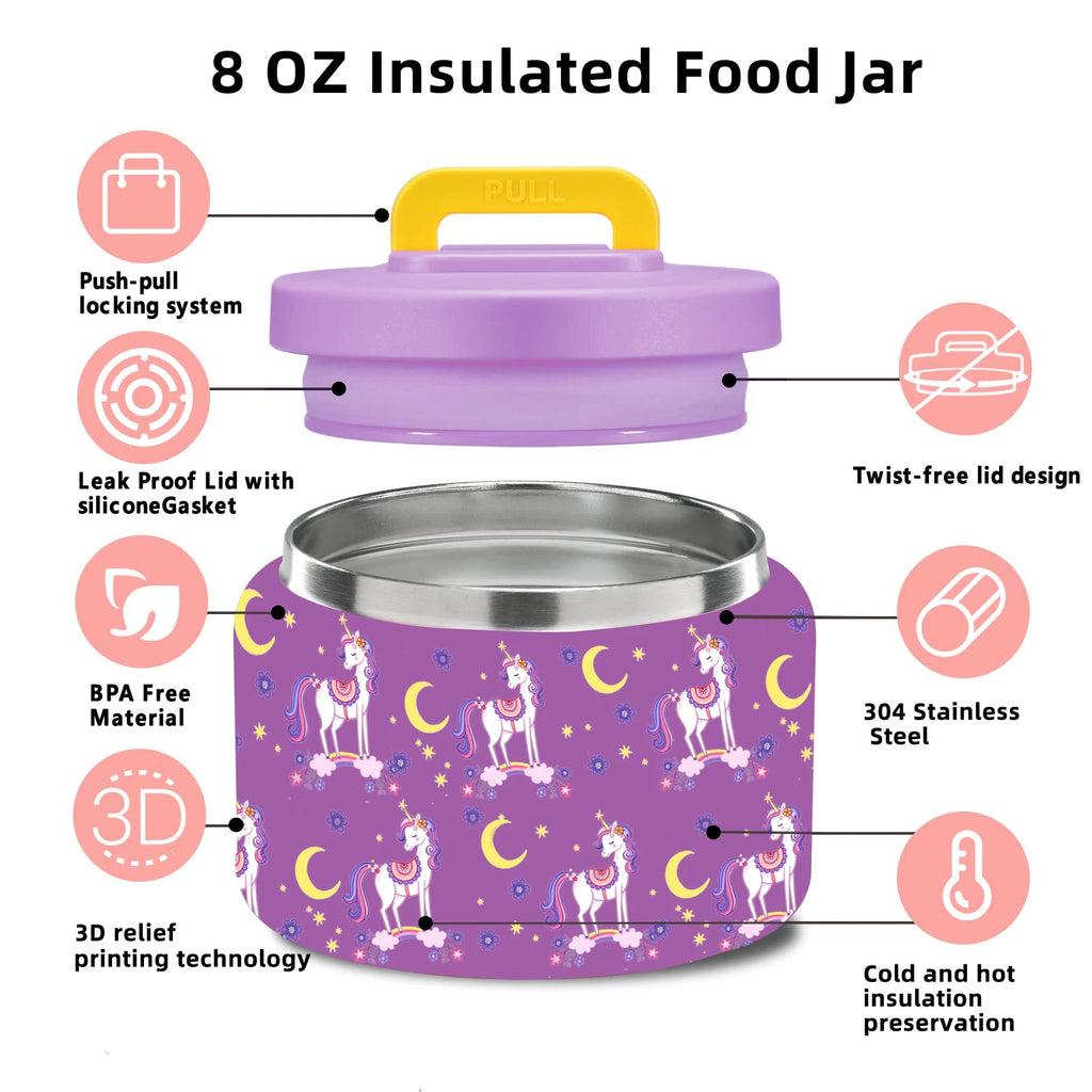 Kids Complete Bento Lunch Box Set with Insulated Jar