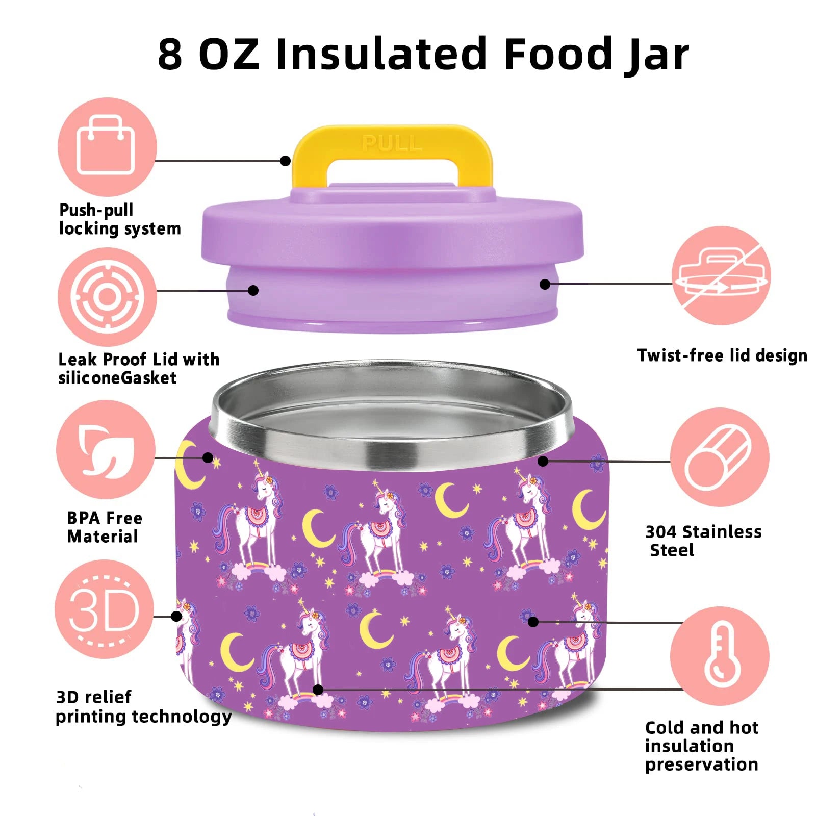 Kids Complete Bento Lunch Box Set with Insulated Jar