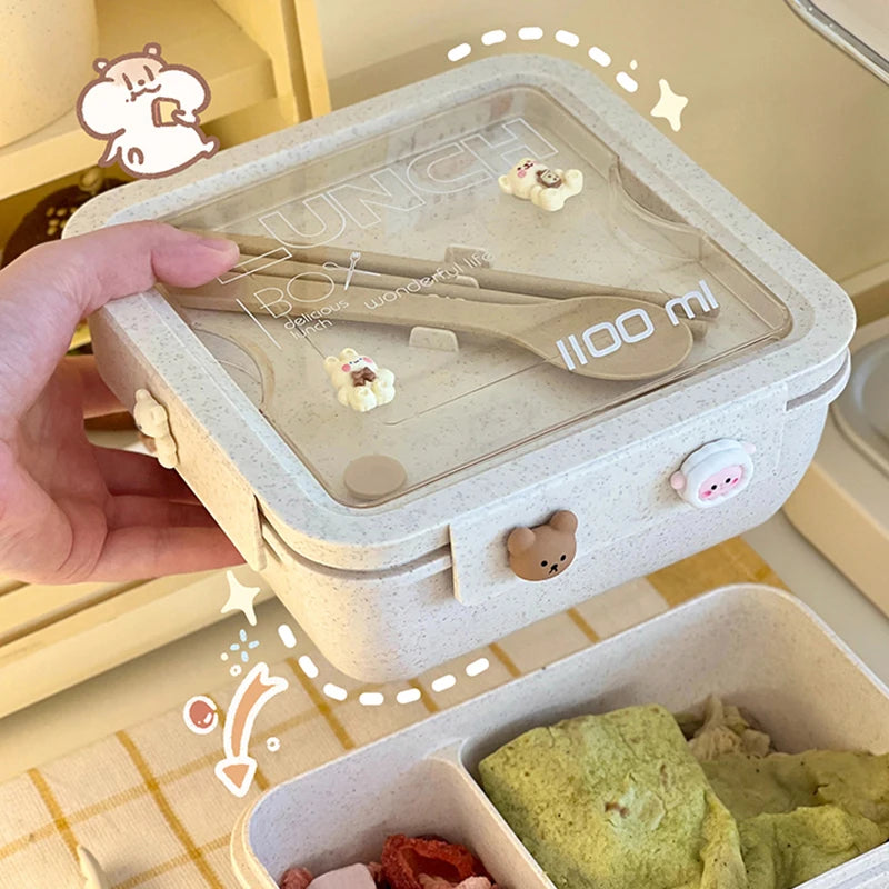 1100ML Big Portable Bento Lunch Box with Accessories