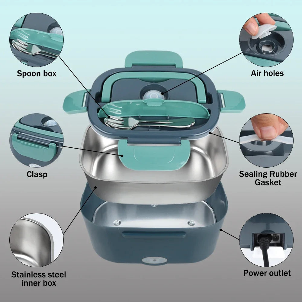 1.5L Electric Portable Lunch Box for Home & Vehicle