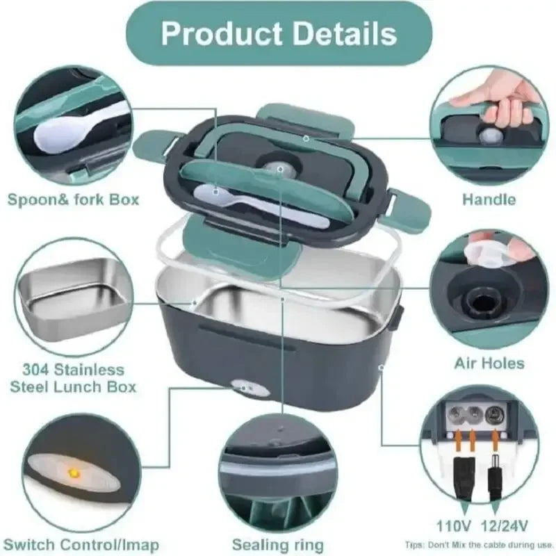 1.5L Electric Portable Lunch Box for Home & Vehicle