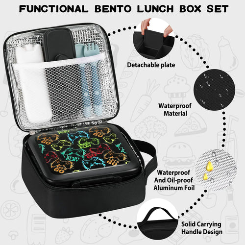 Kids Complete Bento Lunch Box Set with Insulated Jar